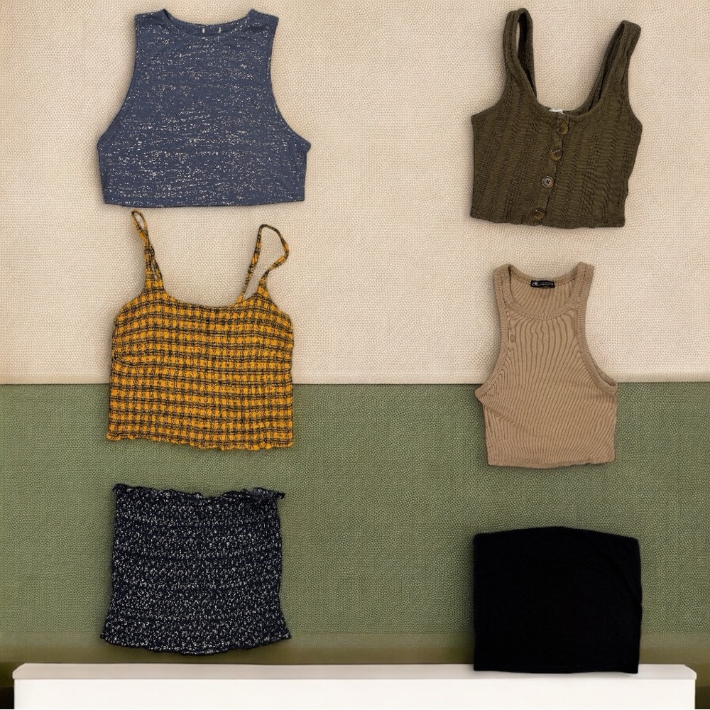 Medium Cropped Tank Top Bundle/Set…Zara, Garage, Hollister, J.Galt, AE